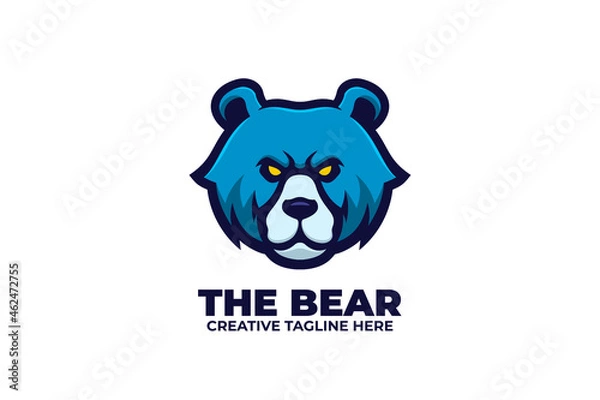 Obraz Blue Bear Mascot Character Logo