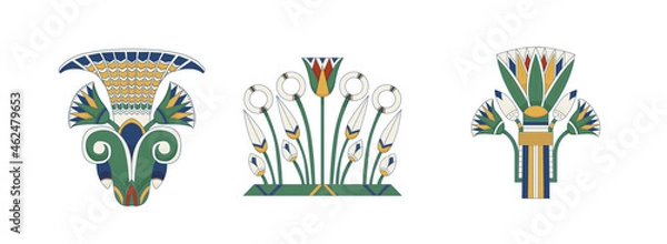 Fototapeta Egypt ornamental elements set. Ornamental elements of Ancient Egypt.