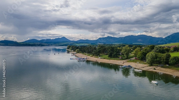 Fototapeta Aerial view of Liptovska Mara reservoir in Slovakia