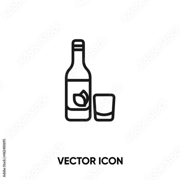 Obraz Soju drink vector icon. Modern, simple flat vector illustration for website or mobile app.Korean drink symbol, logo illustration. Pixel perfect vector graphics	
