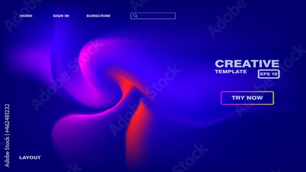 Obraz Abstract futuristic background gradient design. Website landing page, homepage template. Vector eps 10