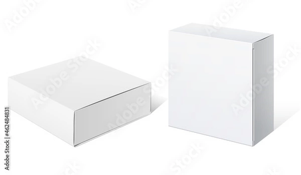 Fototapeta Realistic White Package Box. For Software, electronic device