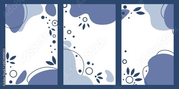 Fototapeta A set of abstract backgrounds with geometric shapes. Hand drawn doodle