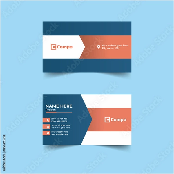 Fototapeta Creative Minimal Business Card Design Vector Template