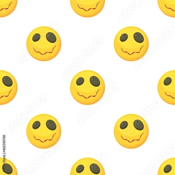 Fototapeta Sleepy smiley pattern seamless background texture repeat wallpaper geometric vector