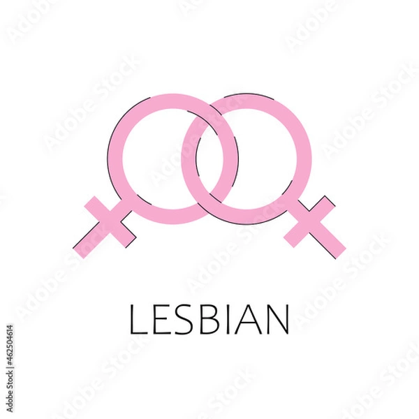Fototapeta Lesbian vector sign. Icon of sexual orientation.