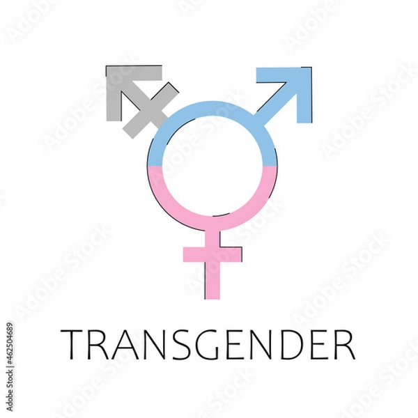 Fototapeta Transgender vector symbol. Icon of gender identity, simple sign.