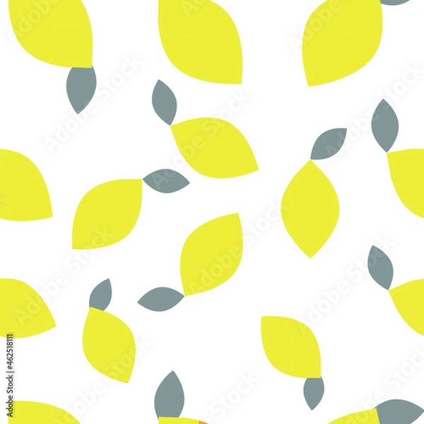 Fototapeta Lemon seamless pattern vector illustration. Summer design