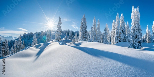Obraz Winterpanorama - Verschneite Winterlandschaft