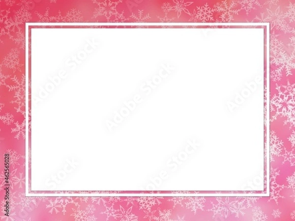 Obraz 赤色の雪のフレームがある背景素材