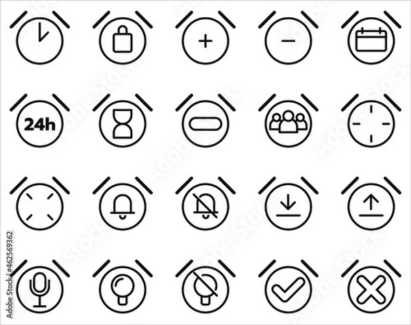 Fototapeta Time and clock vector on white background.