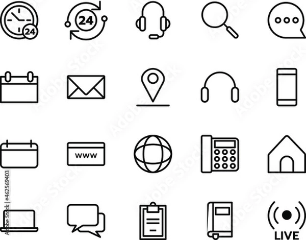 Fototapeta Contact us vector on white background.