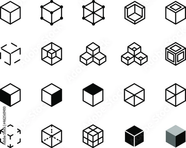 Fototapeta Cube vector on white background.
