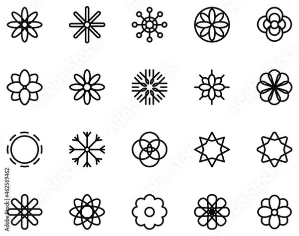 Fototapeta Flower vector on white background.