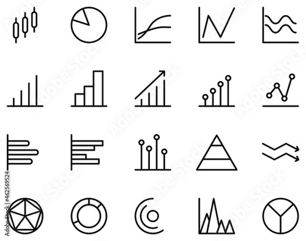 Fototapeta Graph and chart vector on white background.
