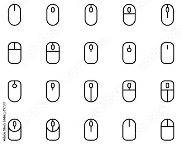 Fototapeta Mouse icons vector on white background.