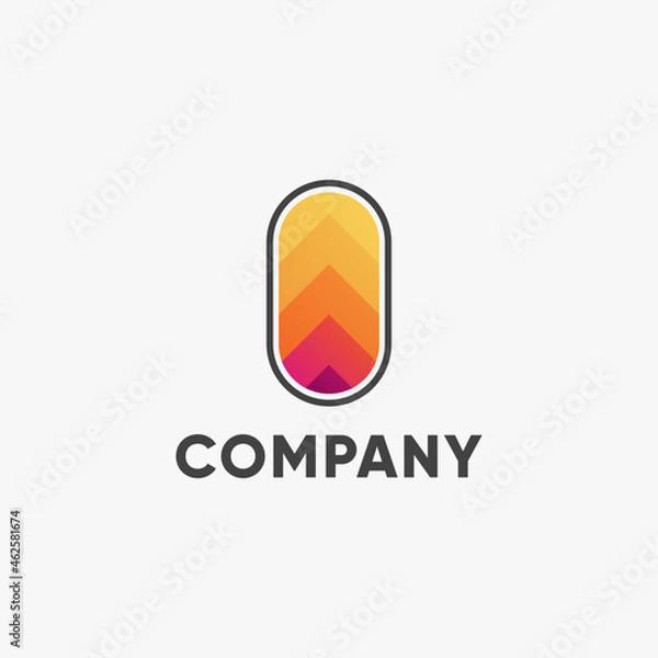 Fototapeta Arrow up logo in rounded frame