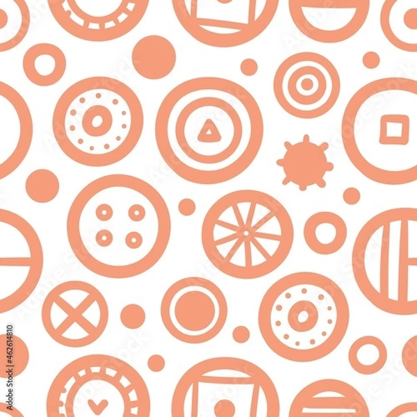 Fototapeta Seamless abstract pattern on white background. Vector doodle image. Graphic linear wallpaper.