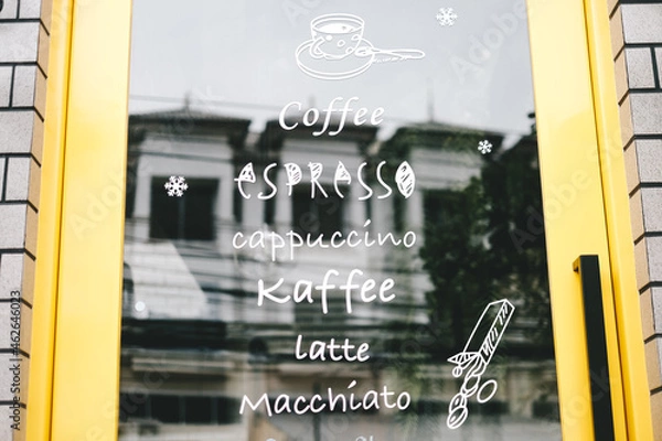 Obraz Cute Yellow Cafe Door