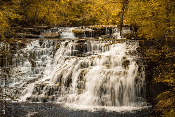 Obraz Waterfall surrounded by autumn colors