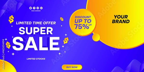 Obraz Super Sale Banner With Background