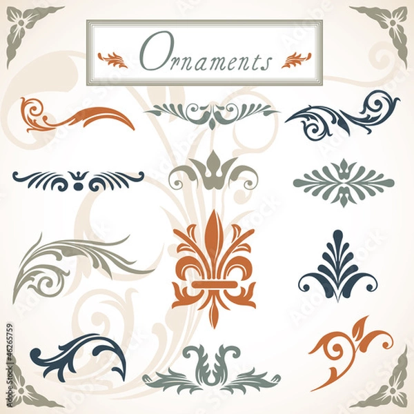 Fototapeta Victorian Scroll Ornaments