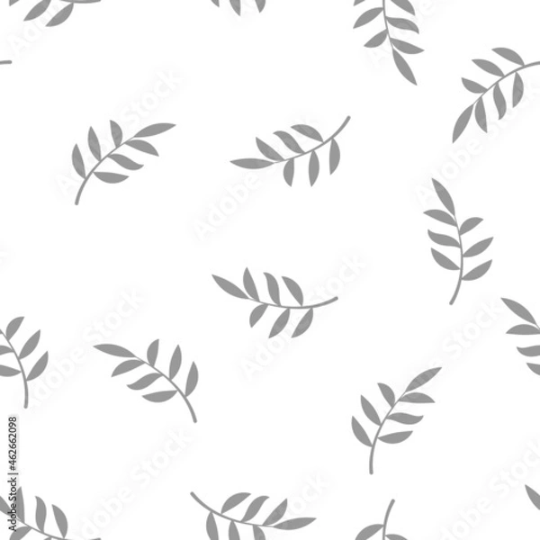Fototapeta Seamless leaf pattern on white background
