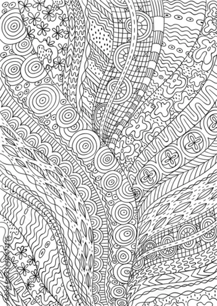 Obraz Coloring book page for adults. Zendala. Zentagle.