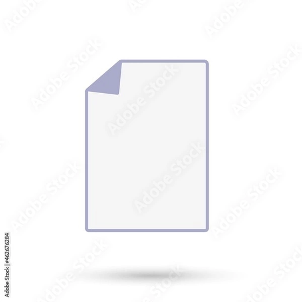 Fototapeta Sheet of paper isolated object. Vector illustration.