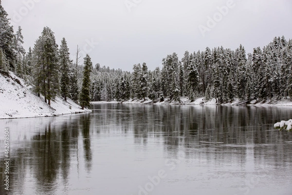 Fototapeta snow on the river
