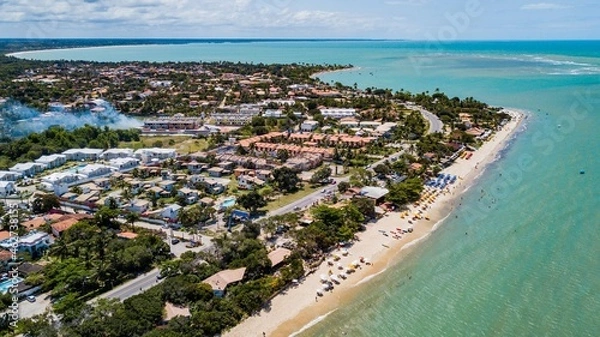 Fototapeta Santa Cruz Cabrália, Bahia. Aerial view of Mutá beach