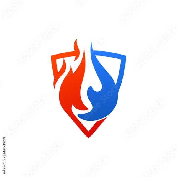 Fototapeta 
Illustration vector graphic of water fire and shield.