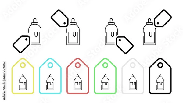 Fototapeta Wood glue vector icon in tag set illustration for ui and ux, website or mobile application