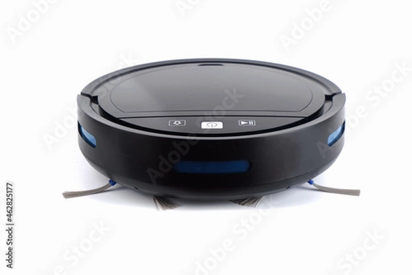 Fototapeta smart robot vacuum cleaner isolated on a white background