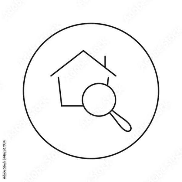Obraz Find a home. Icon. Vector. Flat . Thin line.