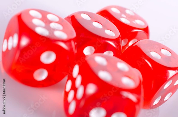 Obraz Red dice isolated on white background