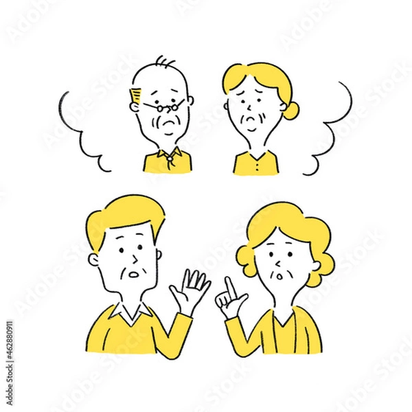 Obraz 老後のことを話し合う中年夫婦