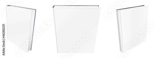 Fototapeta Vector book mockup with blank cover, template illustration