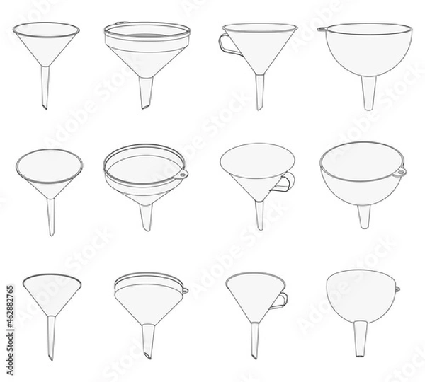 Fototapeta Vector kitchen funnel for filling