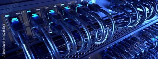 Obraz Cloud computing. Closeup of high performance server working.