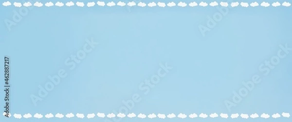 Fototapeta Valentines heart balloon with people flying and floating on blue sky background. Paper Cut Design Illustration of love for Happy Mother's or Valentine's Day greeting card design.