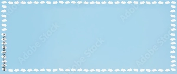 Fototapeta Valentines heart balloon with people flying and floating on blue sky background. Paper Cut Design Illustration of love for Happy Mother's or Valentine's Day greeting card design.