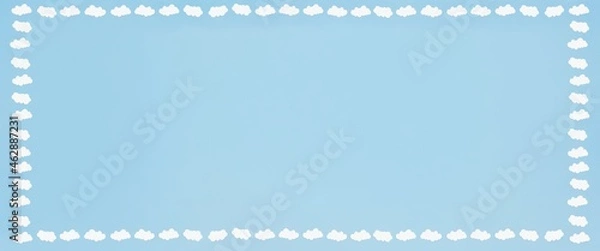 Fototapeta Valentines heart balloon with people flying and floating on blue sky background. Paper Cut Design Illustration of love for Happy Mother's or Valentine's Day greeting card design.