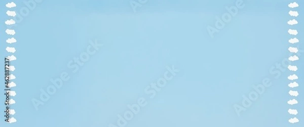 Fototapeta Valentines heart balloon with people flying and floating on blue sky background. Paper Cut Design Illustration of love for Happy Mother's or Valentine's Day greeting card design.