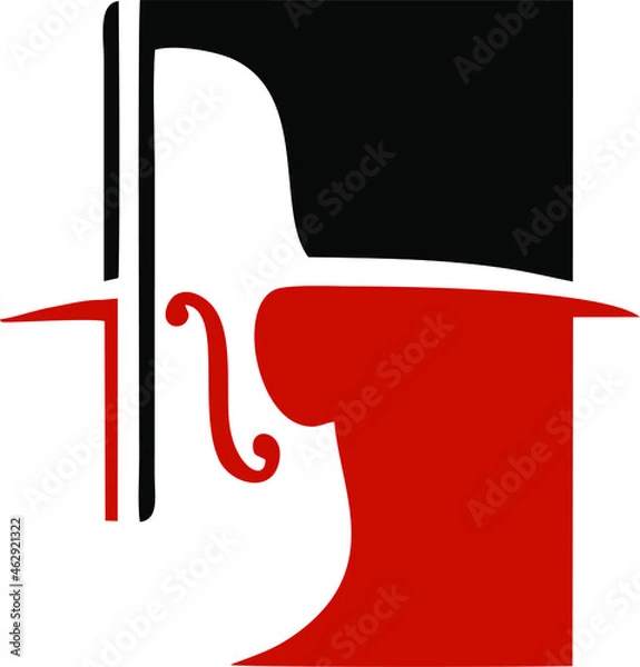 Fototapeta Violin instrument simple logo design. Vector illustration.