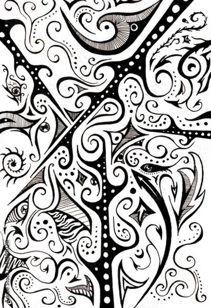 Obraz the swirls looking up at the trees of the forests reveal the magic of the natural world