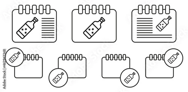 Fototapeta Wine, usa vector icon in calender set illustration for ui and ux, website or mobile application