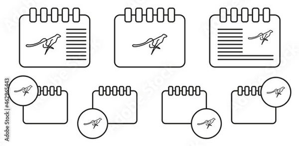 Fototapeta Leopard one line vector icon in calender set illustration for ui and ux, website or mobile application