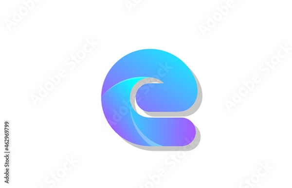 Obraz blue gradient logo e alphabet letter design icon for company