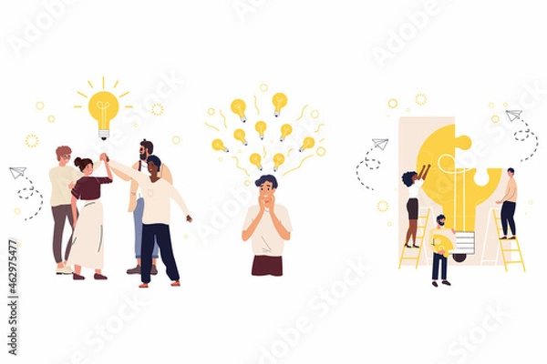 Fototapeta Trend flat illustration. Set illustration on the theme of collective, collectivization.